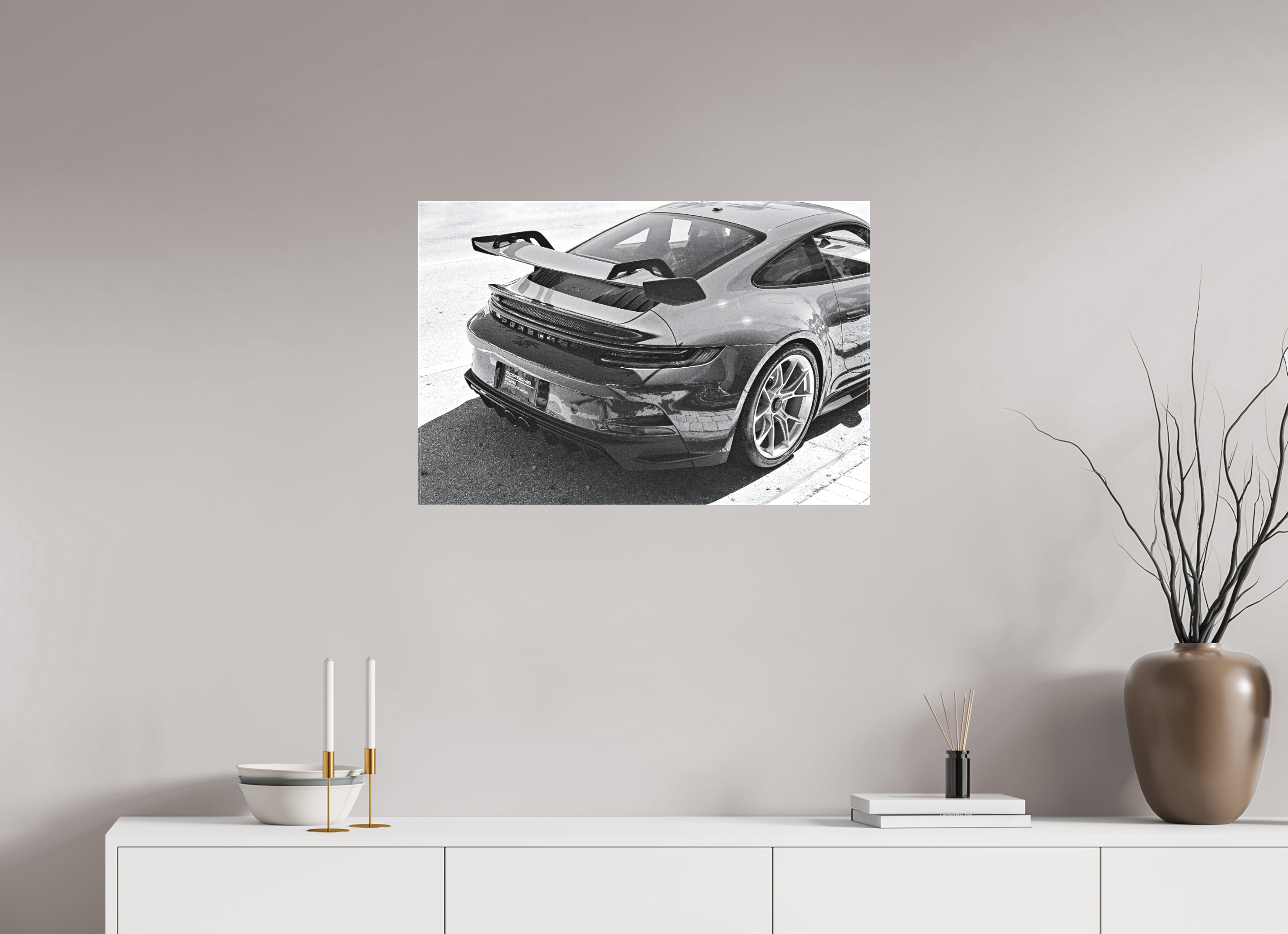 30 x 20″, Textile Print on Stretcher Frame Porsche GT3